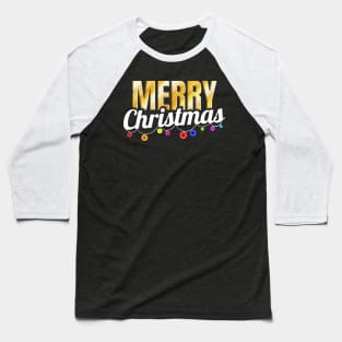 Light Chain Decorated Merry Christmas Baseball T-Shirt